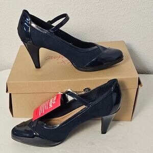 Dexflex Comfort Women's Katee Navy Mary Jane Pump Heel Shoes Size 9 6-9.5 Med